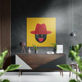 Red Hat Brushed Aluminium Dibond Wall Art.